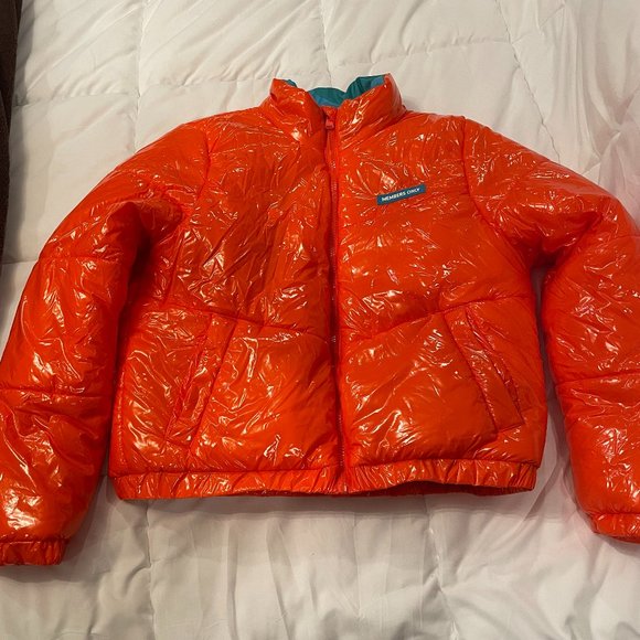 Jacket Members Only Shine Puffer Sz L Nickelodeon Cartoons TV Shiny Unisex - Picture 1 of 15